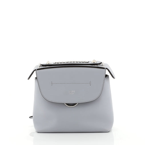 Fendi Back to School Backpack Leather Mini Blue 435766