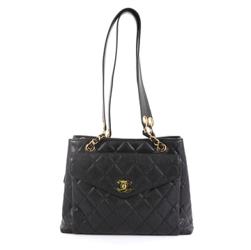 Chanel Vintage Front Pocket Tote Caviar Medium Black 4358010