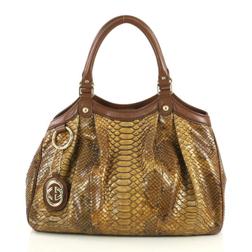 Gucci Sukey Tote Python Medium Brown 435804