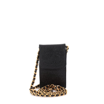 Chanel Vintage CC Phone Holder on Chain Bag Caviar Black 435806