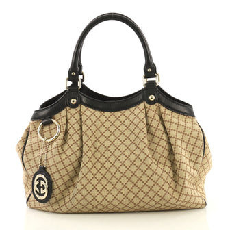 Gucci Sukey Tote Diamante Canvas Medium Brown 436151