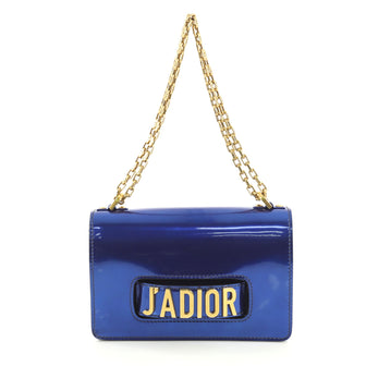 Christian Dior J'adior Flap Bag Patent Medium Blue 436291