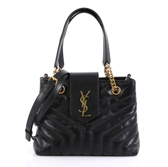 Saint Laurent LouLou Tote Matelasse Chevron Leather Small Black 436413