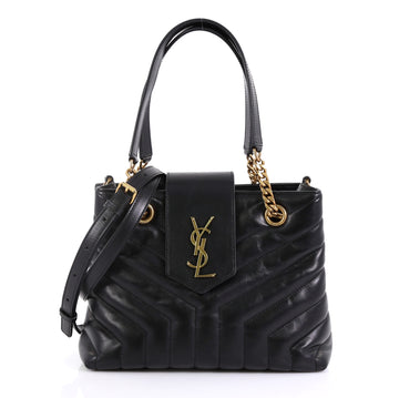 Saint Laurent LouLou Tote Matelasse Chevron Leather Small Black 436413