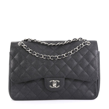 Chanel Classic Double Flap Bag Quilted Caviar Jumbo