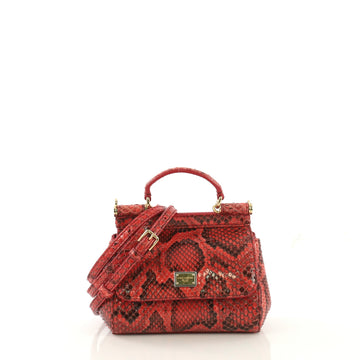 Dolce & Gabbana Miss Sicily Bag Python Mini Red 4365201