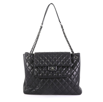 Chanel Classic Flap Shopping Tote Quilted Lambskin Large Black 436574
