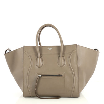 Celine Phantom Bag Textured Leather Medium Neutral 4366414