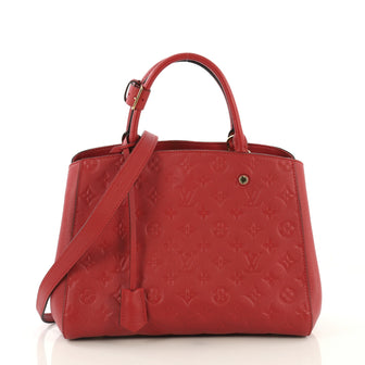 Louis Vuitton Montaigne Handbag Monogram Empreinte Leather MM Red 4366425