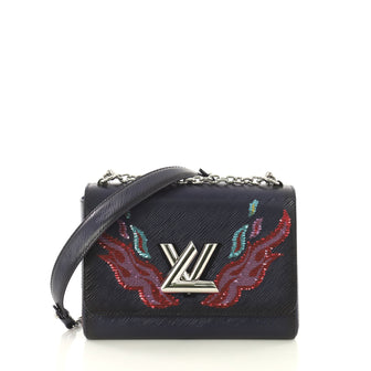 Louis Vuitton Twist Handbag Epi Leather with Sequins MM Blue 4366426
