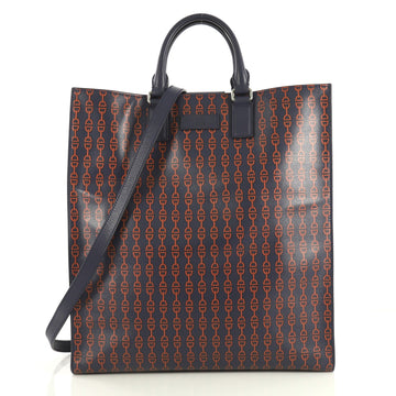 Gucci Convertible Soft Open Tote Printed Leather Tall Blue 4366451