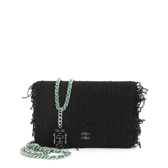Chanel Wallet on Chain Fringe Tweed Black 4366452