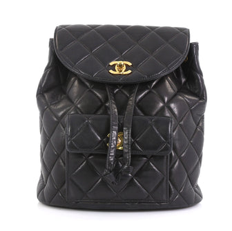Chanel Vintage CC Pocket Backpack Quilted Lambskin Small Black 4366457