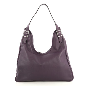 Hermes Massai Cut Handbag Leather 32 Purple 436647