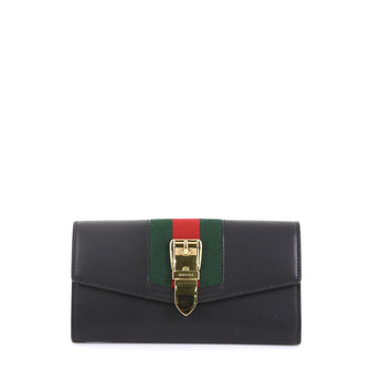 Gucci Sylvie Continental Wallet Leather Black 4366488