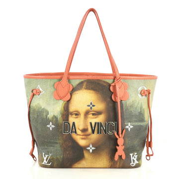 Louis Vuitton Neverfull NM Tote Limited Edition Jeff Koons Da Vinci Print Canvas MM