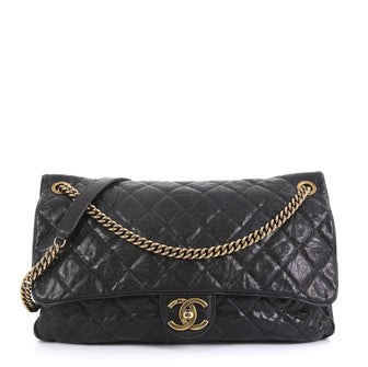 Chanel Shiva Flap Bag Quilted Caviar Maxi Black 436862