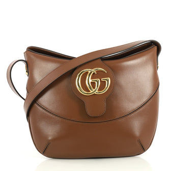 Gucci Arli Crossbody Bag Leather Medium Brown 436901