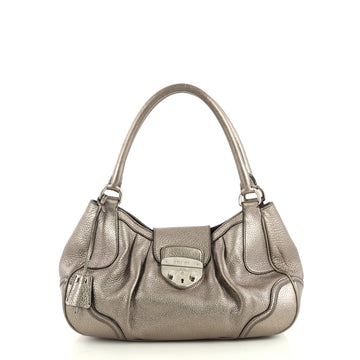 Prada Pushlock Tote Vitello Daino Medium Metallic 436921