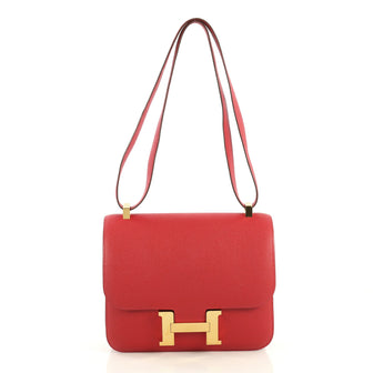 Hermes Constance Handbag Epsom 24 Red 436934
