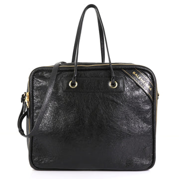 Balenciaga Blanket Square Bag Leather Large Black 437001