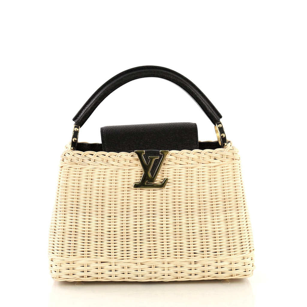 M55011 Louis Vuitton LV capucines PM BB woven handbag in bamboo rattan
