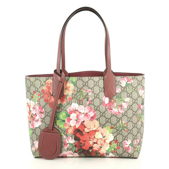Gucci Reversible Tote Blooms GG Print Leather Small Brown 437091