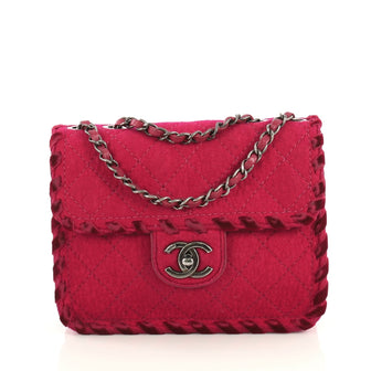 Chanel Fancy Flap Bag Quilted Felt Mini Pink 437101