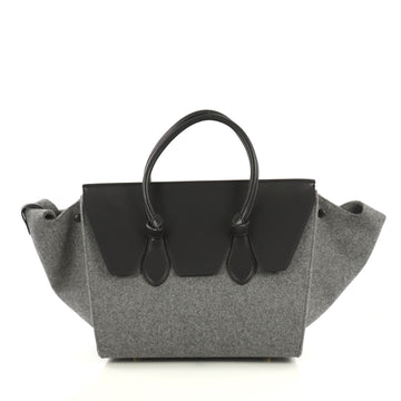 Celine Tie Knot Tote Leather and Felt Medium Gray 4372211