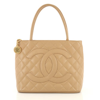 Chanel Medallion Tote Quilted Caviar Brown 437224