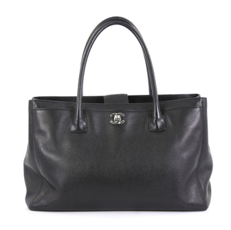 Chanel Cerf Executive Tote Leather Medium Black 4372522