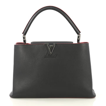 Louis Vuitton Capucines Handbag Leather MM Blue 437254