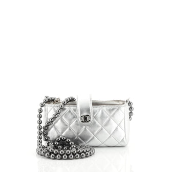 Chanel Love Symbols Crossbody Bag Quilted Lambskin Mini Silver 43727102
