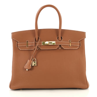 Hermes Birkin Handbag Brown Togo with Gold Hardware 35 Brown 4372710