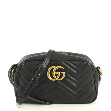 Gucci GG Marmont Shoulder Bag Matelasse Leather Small Black 43727113