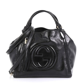 Gucci Soho Convertible Shoulder Bag Patent Small Black 43727118
