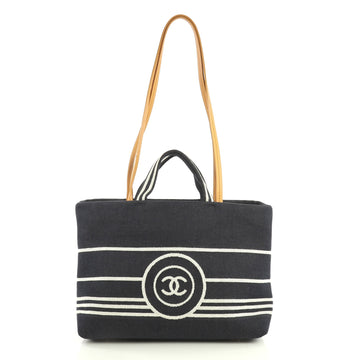Chanel CC Shopping Tote Denim Large Blue 43727126