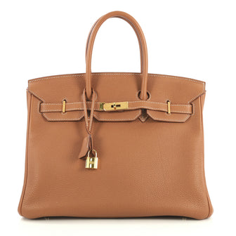 Hermes Birkin Handbag Brown Togo with Gold Hardware 35 Brown 4372715