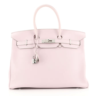 Hermes Birkin Handbag Pink Swift with Palladium Hardware 35 Pink 4372721