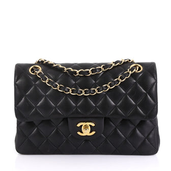 Chanel Classic Double Flap Bag Quilted Lambskin Small Black 4372724