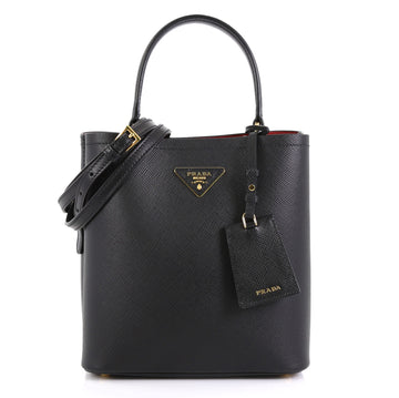 Prada Panier Bucket Bag Saffiano Leather Medium Black 4372728