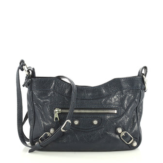 Balenciaga Hip Giant Studs Crossbody Bag Leather Blue 4372743