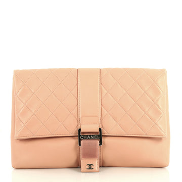 Chanel Grip Clutch Quilted Lambskin Neutral 4372746