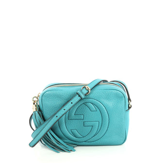 Gucci Soho Disco Crossbody Bag Leather Small Blue 4372748