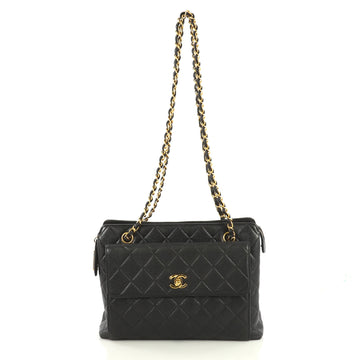 Chanel Vintage CC Shopping Tote Quilted Caviar Medium Black 4372750