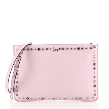Christian Louboutin Loubiclutch Studded Leather Pink 4372751