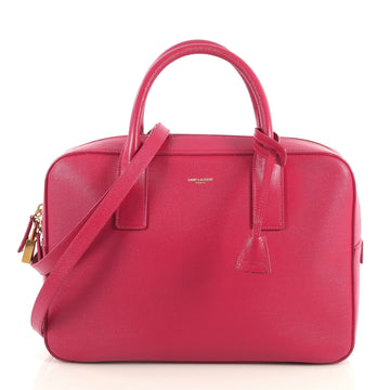Saint Laurent Museum Flat Briefcase Leather Small Pink 4372761
