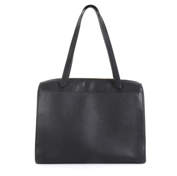 Chanel Vintage Zip Tote Leather Large Black 4372766