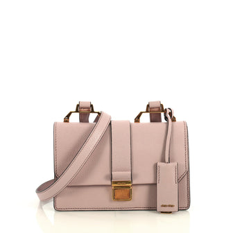 Miu Miu Bicolor Madras Shoulder Bag Leather Small Pink 4372769
