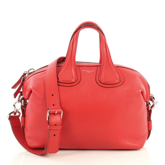 Givenchy Nightingale Satchel Waxed Leather Small Red 4372770
